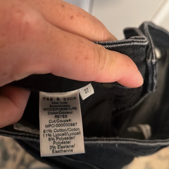 Rag and Bone Nina High Rise Ankle Skinny Jeans, Black - Picture 4 of 7